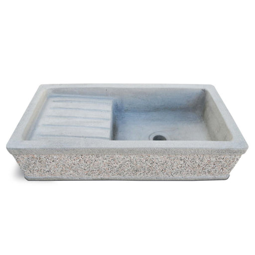 Lavello da esterno in calcestruzzo bocciardato cm 80x40x20h cm modello Vite Grigio by CeramicStore | Lo specialista del tuo bagno