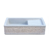 Lavello da esterno in calcestruzzo bocciardato cm 80x40x20h cm modello Vite Grigio by CeramicStore | Lo specialista del tuo bagno