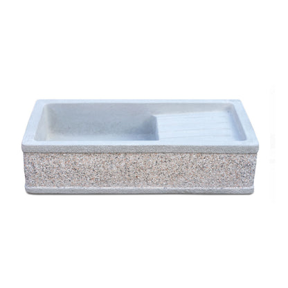 Lavello da esterno in calcestruzzo bocciardato cm 80x40x20h cm modello Vite Grigio by CeramicStore | Lo specialista del tuo bagno