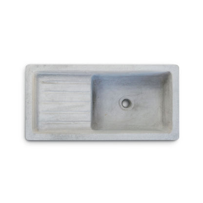 Lavello da esterno in calcestruzzo bocciardato cm 80x40x20h cm modello Vite Grigio by CeramicStore | Lo specialista del tuo bagno