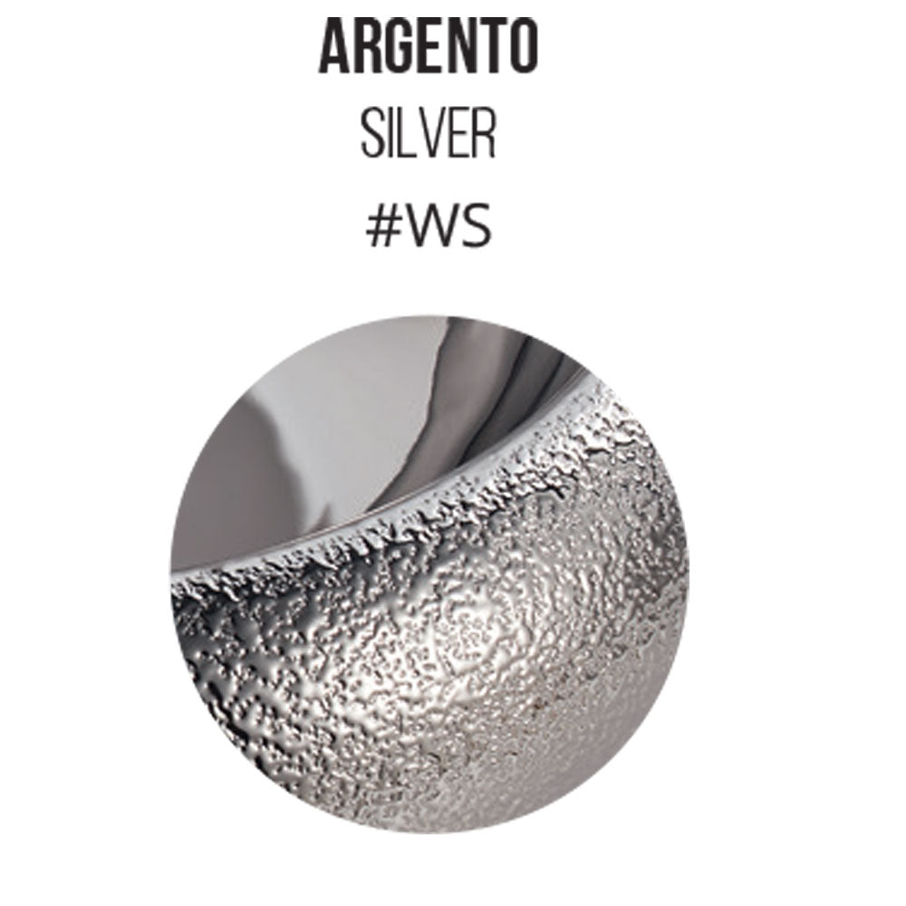 Lavabo da appoggio in ceramica Effetto Metal Luxury ovale 60x40 cm colore Argento Althea HOOP con piletta inclusa