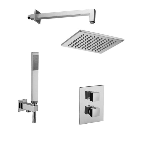Set Soffione doccia con braccio doccia a parete, miscelatore doccia termostatico e set duplex doccia monogetto Cromo Paffoni by CeramicStore | Lo specialista del tuo bagno