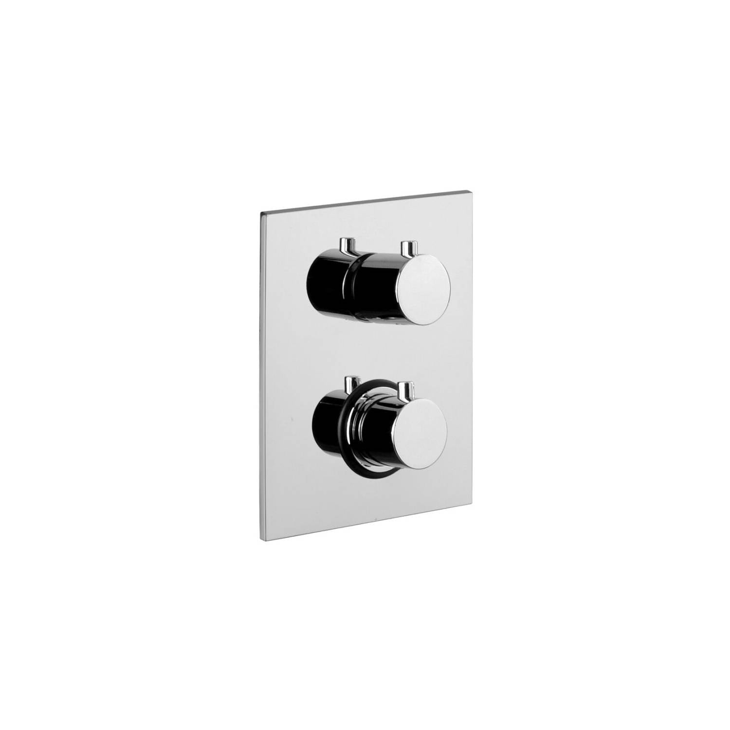 Set Soffione anticalcare 20x20cm, braccio quadrato e miscelatore termostatico con set duplex doccia cromo Paffoni by CeramicStore | Lo specialista del tuo bagno
