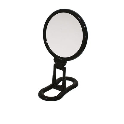 Specchio ingranditore con manico multi-snodo e supporto - linea 'Toeletta' bifacciale cm à¸ 18 - Ingrandimento X3 - Nero by CeramicStore | Lo specialista del tuo bagno
