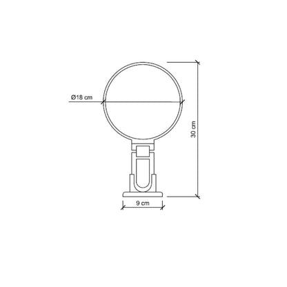 Specchio ingranditore con manico multi-snodo e supporto - linea 'Toeletta' bifacciale cm à¸ 18 - Ingrandimento X3 - Nero by CeramicStore | Lo specialista del tuo bagno