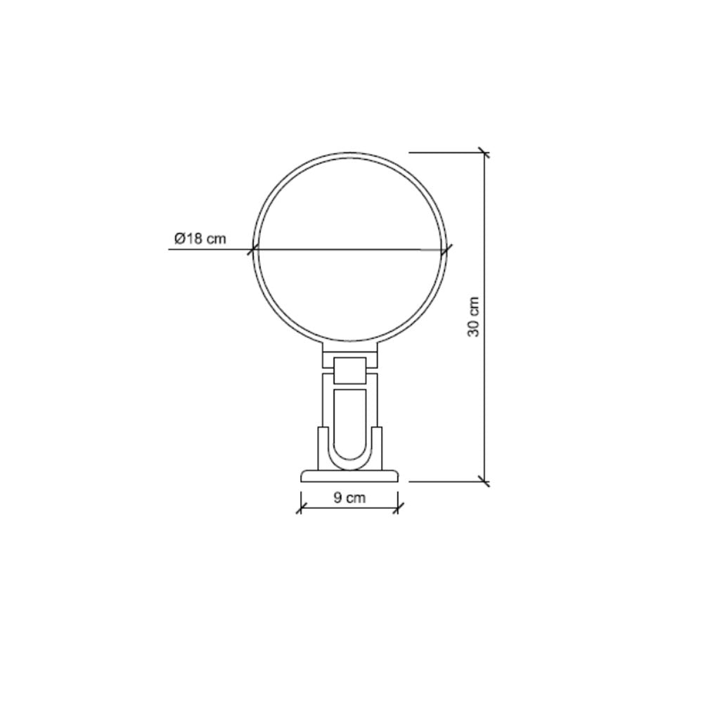 Specchio ingranditore con manico multi-snodo e supporto - linea 'Toeletta' bifacciale cm à¸ 18 - Ingrandimento X6 - Nero by CeramicStore | Lo specialista del tuo bagno