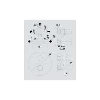 Miscelatore termostatico incasso doccia 3 uscite serie Light modello LIQ019HGSP miele oro spazzolato Paffoni by CeramicStore | Lo specialista del tuo bagno