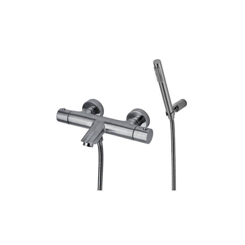 Miscelatore termostatico vasca con doccetta serie Light modello LIQ023ST steel looking Paffoni by CeramicStore | Lo specialista del tuo bagno