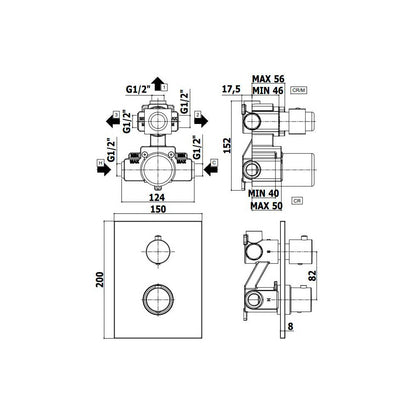 Miscelatore doccia termostatico ad incasso serie Light modello LIQ519NO/M nero opaco Paffoni by CeramicStore | Lo specialista del tuo bagno