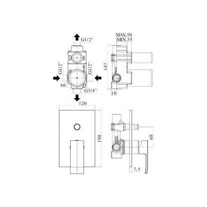 Miscelatore doccia incasso serie ELLE modello EL015CR/M cromato Paffoni by CeramicStore | Lo specialista del tuo bagno