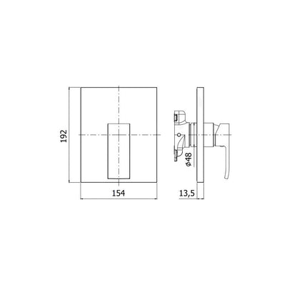 Miscelatore incasso doccia per PBOX 010 piastra ABS serie Elle modello ELBOX010CR cromato Paffoni by CeramicStore | Lo specialista del tuo bagno