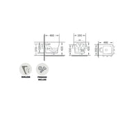 Water sospeso serie Tuono con sedile Softclose 49x35x32h cm - Bianco Lucido