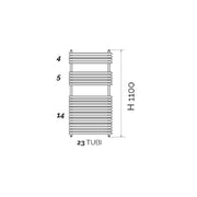Termoarredo design acciaio cromo Aton tubi tondi orizzontali altezza 1100 mm by CeramicStore | Lo specialista del tuo bagno