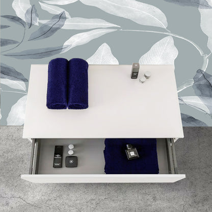 Cassettone Sospeso 80 cm in MDF bianco opaco con chiusura Soft-Close Linea Destiny by CeramicStore | Lo specialista del tuo bagno