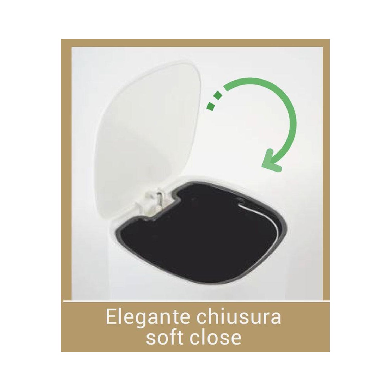 Cestino Gettacarta POD Bianco capienza di 5 litri con chiusura Soft Close e maniglia sul retro by CeramicStore | Lo specialista del tuo bagno