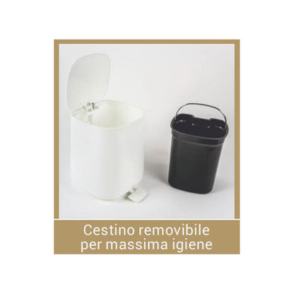 Cestino Gettacarta POD Bianco capienza di 5 litri con chiusura Soft Close e maniglia sul retro by CeramicStore | Lo specialista del tuo bagno