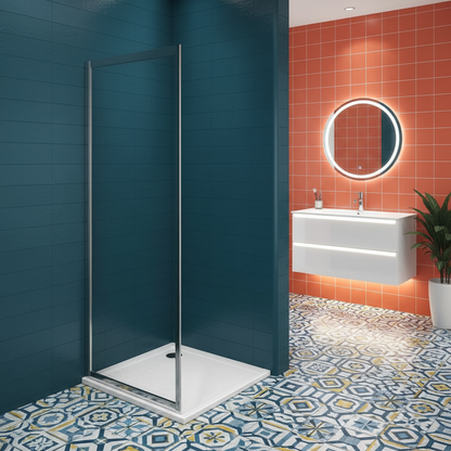 Festes Duschpaneel zur Kombination mit der Duschkabine Iconic 80 cm Antikalkglas Smart Clean