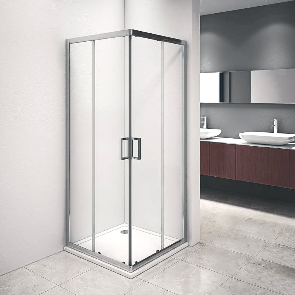Box doccia Iconic cm 90x90 con apertura scorrevole angolare in vetro anticalcare Smart Clean trasparente 6 mm by CeramicStore | Lo specialista del tuo bagno