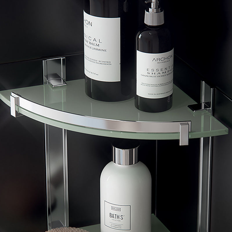 Portasapone e oggetti per doccia Gedy Cloud, alluminio e vetro temperato cm 26x26x30 by CeramicStore | Lo specialista del tuo bagno