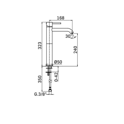 Miscelatore Lavabo Alto senza scarico in ottone Cromo collezione Pico di Mamoli Rubinetterie by CeramicStore | Lo specialista del tuo bagno