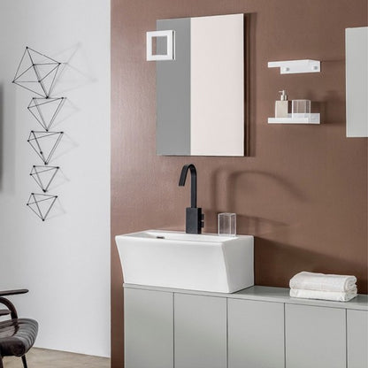 Lavabo in ceramica per installazione sospesa 60x35 senza foro Rubinetto di Xilon modello Block by CeramicStore | Lo specialista del tuo bagno