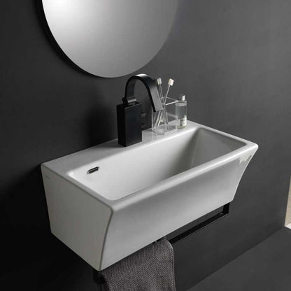 Lavabo in ceramica con foro rubinetteria per installazione sospesa 50x35 utile per bagni piccoli Xilon Block by CeramicStore | Lo specialista del tuo bagno