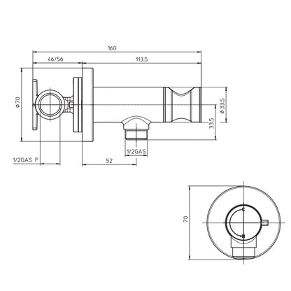 Kit miscelatore monocomando 1 via, placca murale, supporto doccia e doccino Paloma in Abs con flessibile Cromolux by CeramicStore | Lo specialista del tuo bagno