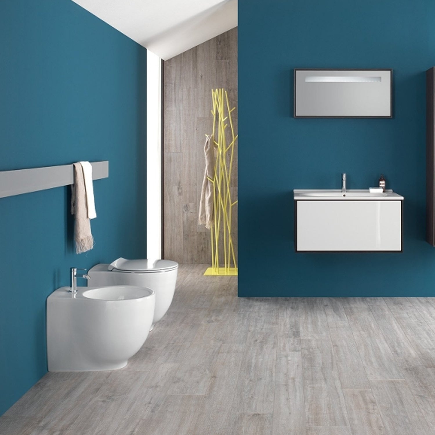 Sanitari filomuro 55x36 cm collezione Le Fiabe di Hatria con sedile soft close