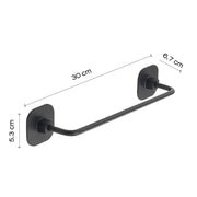 Porta asciugamani 30 cm in acciaio inox e cromall Teide di Gedy - Nero Matt by CeramicStore | Lo specialista del tuo bagno