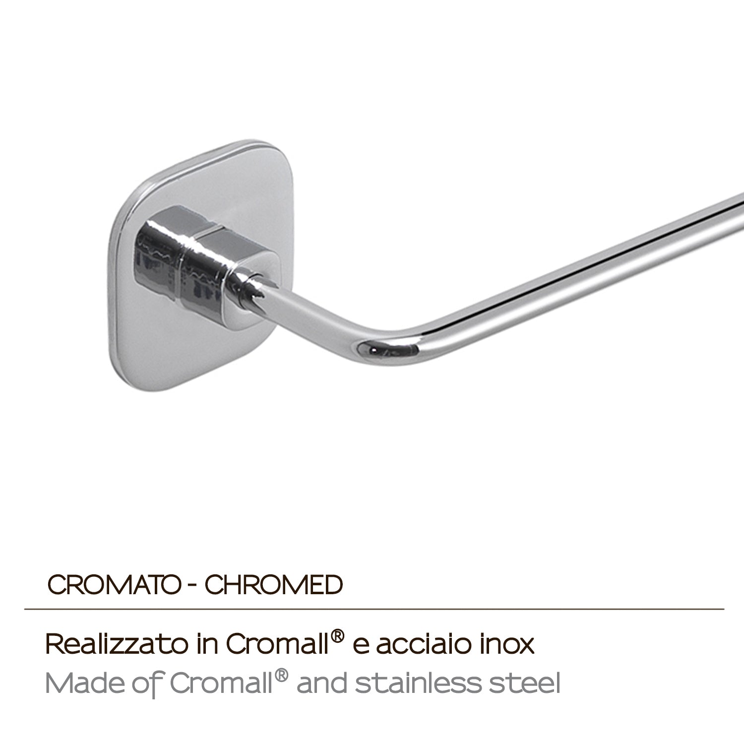 Porta asciugamani 45 cm in acciaio inox e cromall Teide di Gedy - Cromato by CeramicStore | Lo specialista del tuo bagno