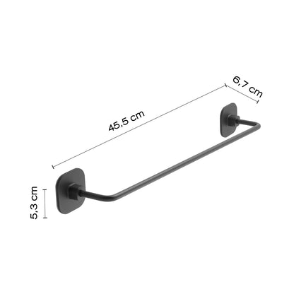 Porta asciugamani 45 cm in acciaio inox e cromall Teide di Gedy - Nero Matt by CeramicStore | Lo specialista del tuo bagno