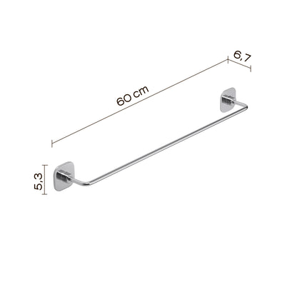 Porta asciugamani 60 cm in acciaio inox e cromall Teide di Gedy - Cromato by CeramicStore | Lo specialista del tuo bagno
