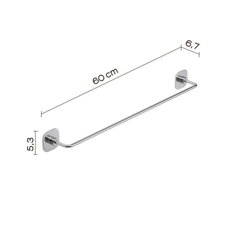 Porta asciugamani 60 cm in acciaio inox e cromall Teide di Gedy - Cromato by CeramicStore | Lo specialista del tuo bagno