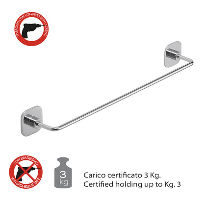 Porta asciugamani 60 cm in acciaio inox e cromall Teide di Gedy - Cromato by CeramicStore | Lo specialista del tuo bagno