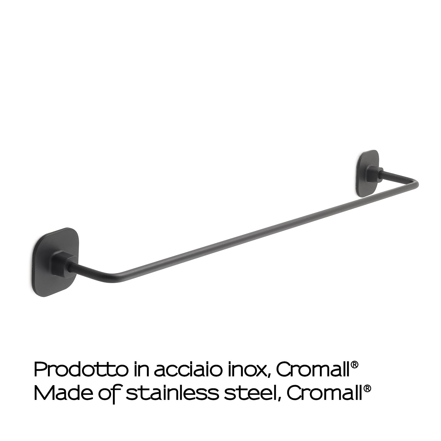 Porta asciugamani 60 cm in acciaio inox e cromall Teide di Gedy - Nero Matt by CeramicStore | Lo specialista del tuo bagno