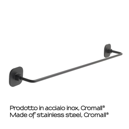 Porta asciugamani 60 cm in acciaio inox e cromall Teide di Gedy - Nero Matt by CeramicStore | Lo specialista del tuo bagno