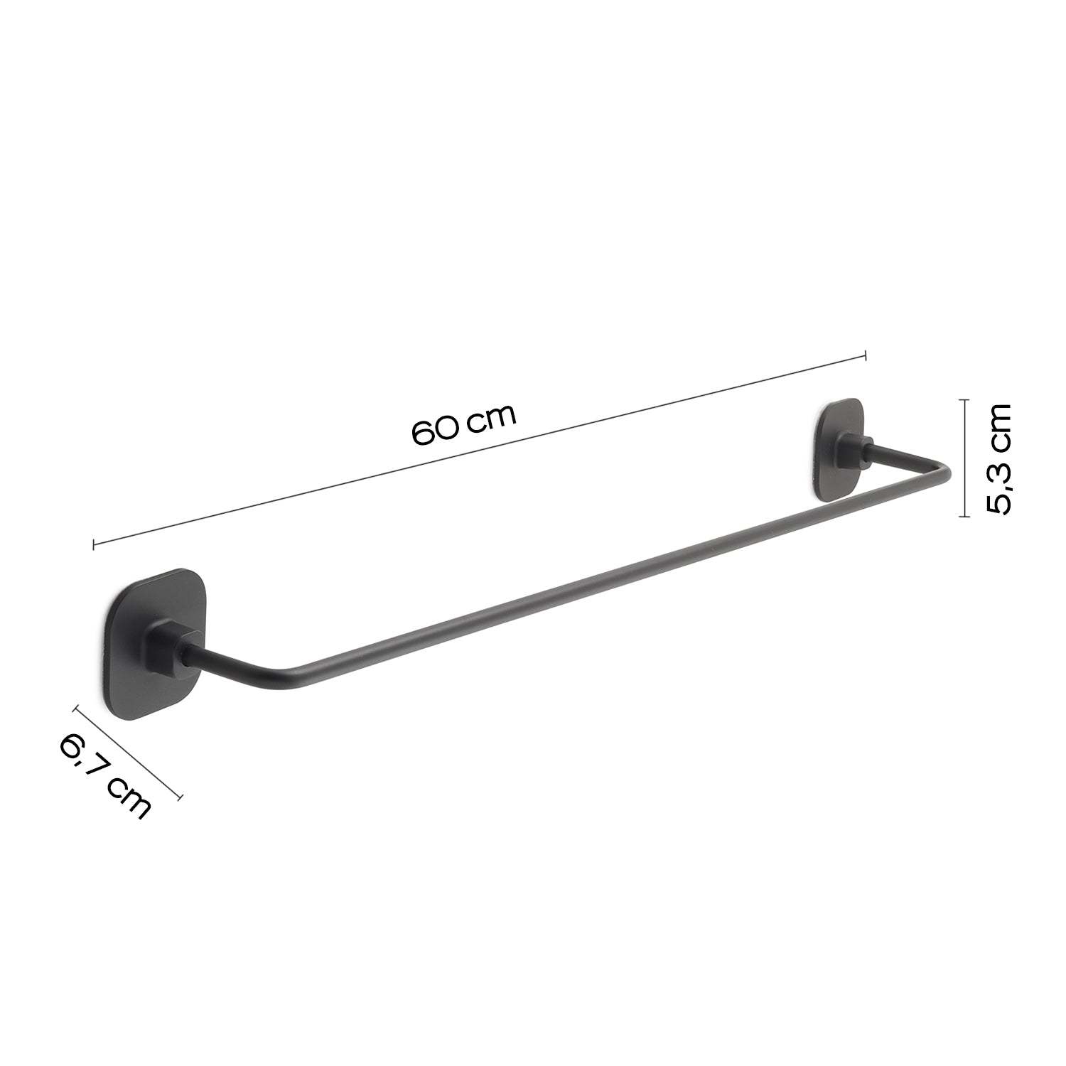 Porta asciugamani 60 cm in acciaio inox e cromall Teide di Gedy - Nero Matt by CeramicStore | Lo specialista del tuo bagno
