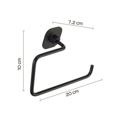 Porta asciugamani ad anello in acciaio inox e cromall Teide di Gedy - Nero Matt by CeramicStore | Lo specialista del tuo bagno