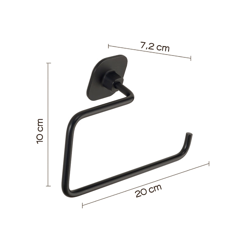 Porta asciugamani ad anello in acciaio inox e cromall Teide di Gedy - Nero Matt by CeramicStore | Lo specialista del tuo bagno