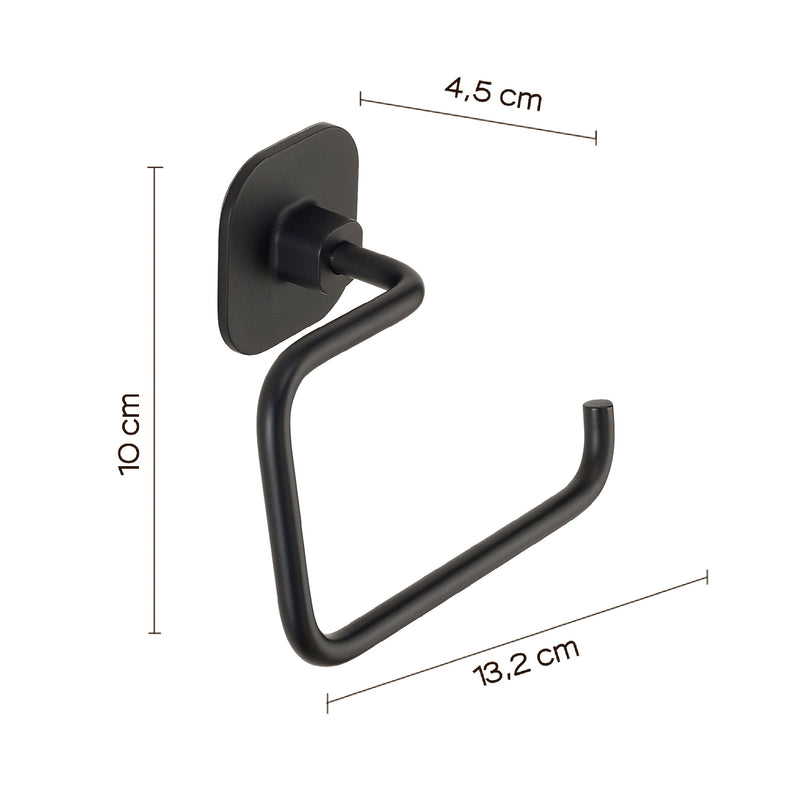 Porta carta igienica in acciaio inox e cromall Teide di Gedy - Nero Matt