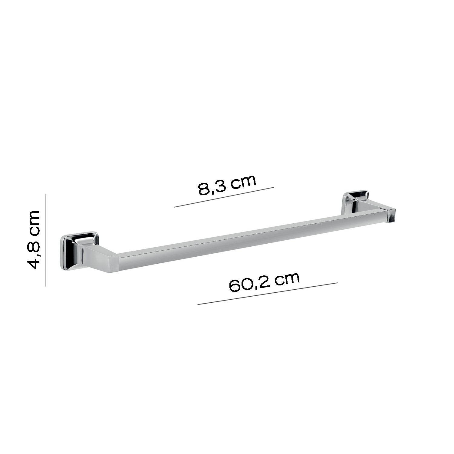 Porta asciugamani 60 cm in alluminio anodizzato di Gedy serie K2 - Cromato by CeramicStore | Lo specialista del tuo bagno