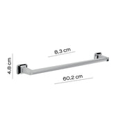 Porta asciugamani 60 cm in alluminio anodizzato di Gedy serie K2 - Cromato by CeramicStore | Lo specialista del tuo bagno