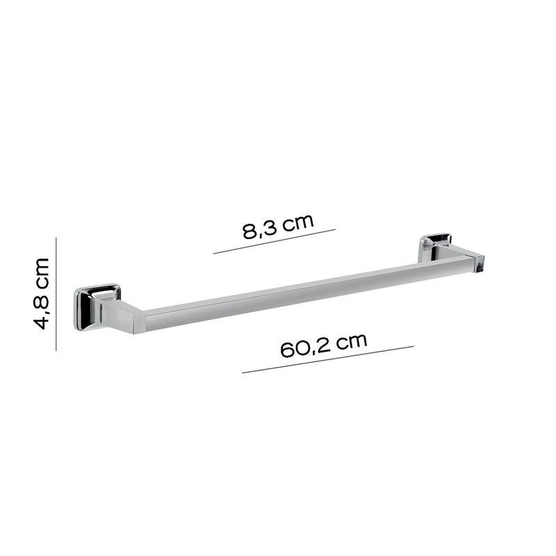 Porta asciugamani 60 cm in alluminio anodizzato di Gedy serie K2 - Cromato by CeramicStore | Lo specialista del tuo bagno