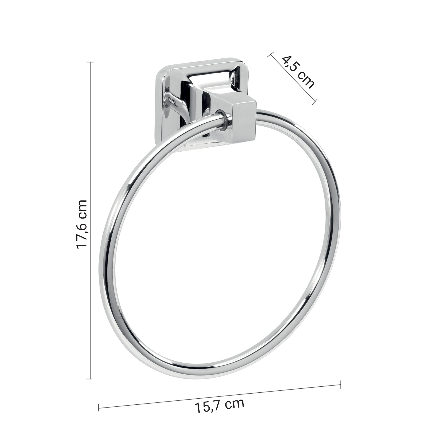 Porta asciugamani ad anello in alluminio anodizzato di Gedy serie K2 - Cromato by CeramicStore | Lo specialista del tuo bagno
