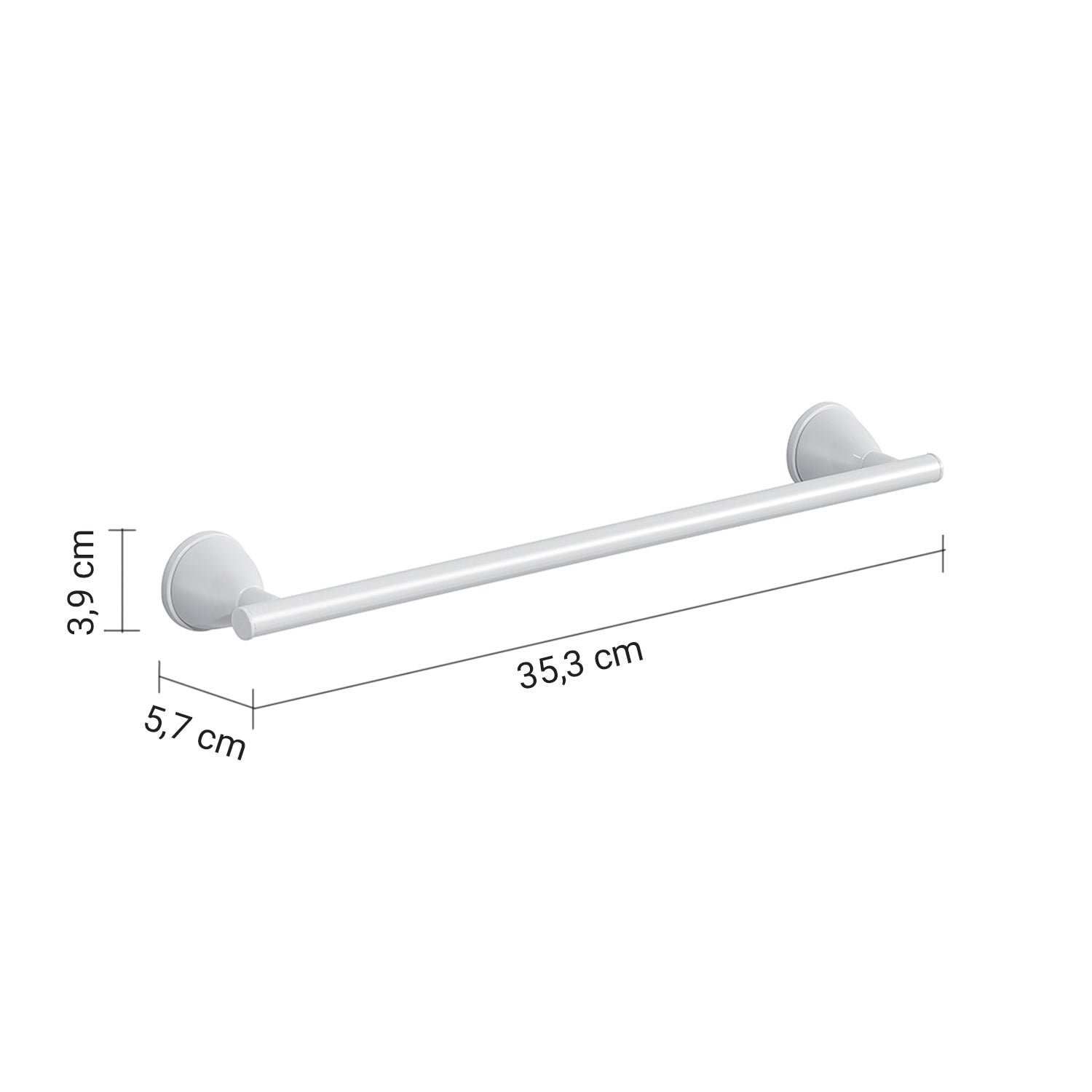 Porta asciugamani 35 cm in Acciaio Inox Genziana di Gedy - Bianco by CeramicStore | Lo specialista del tuo bagno