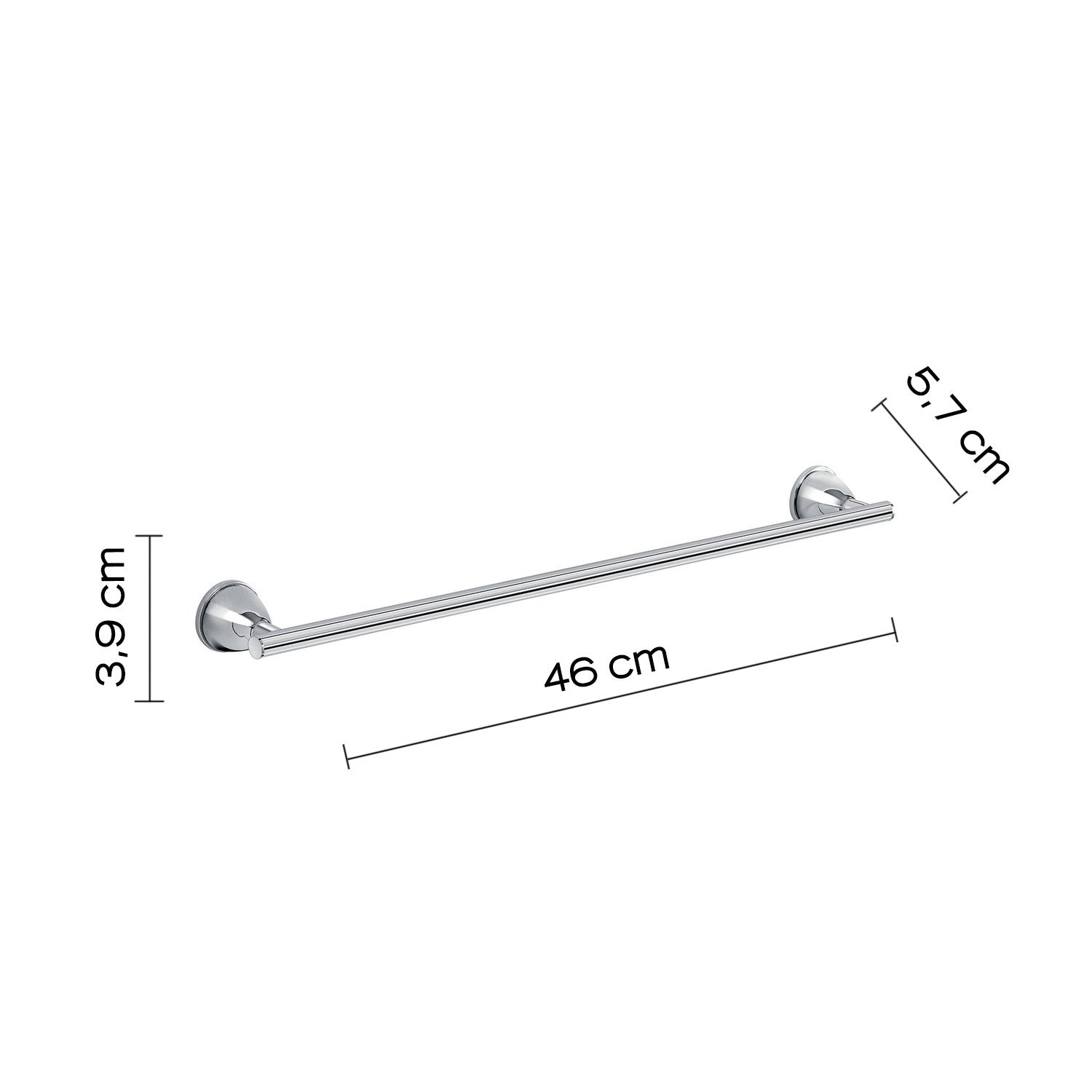 Porta asciugamani 45 cm in Acciaio Inox Genziana di Gedy - Cromato by CeramicStore | Lo specialista del tuo bagno