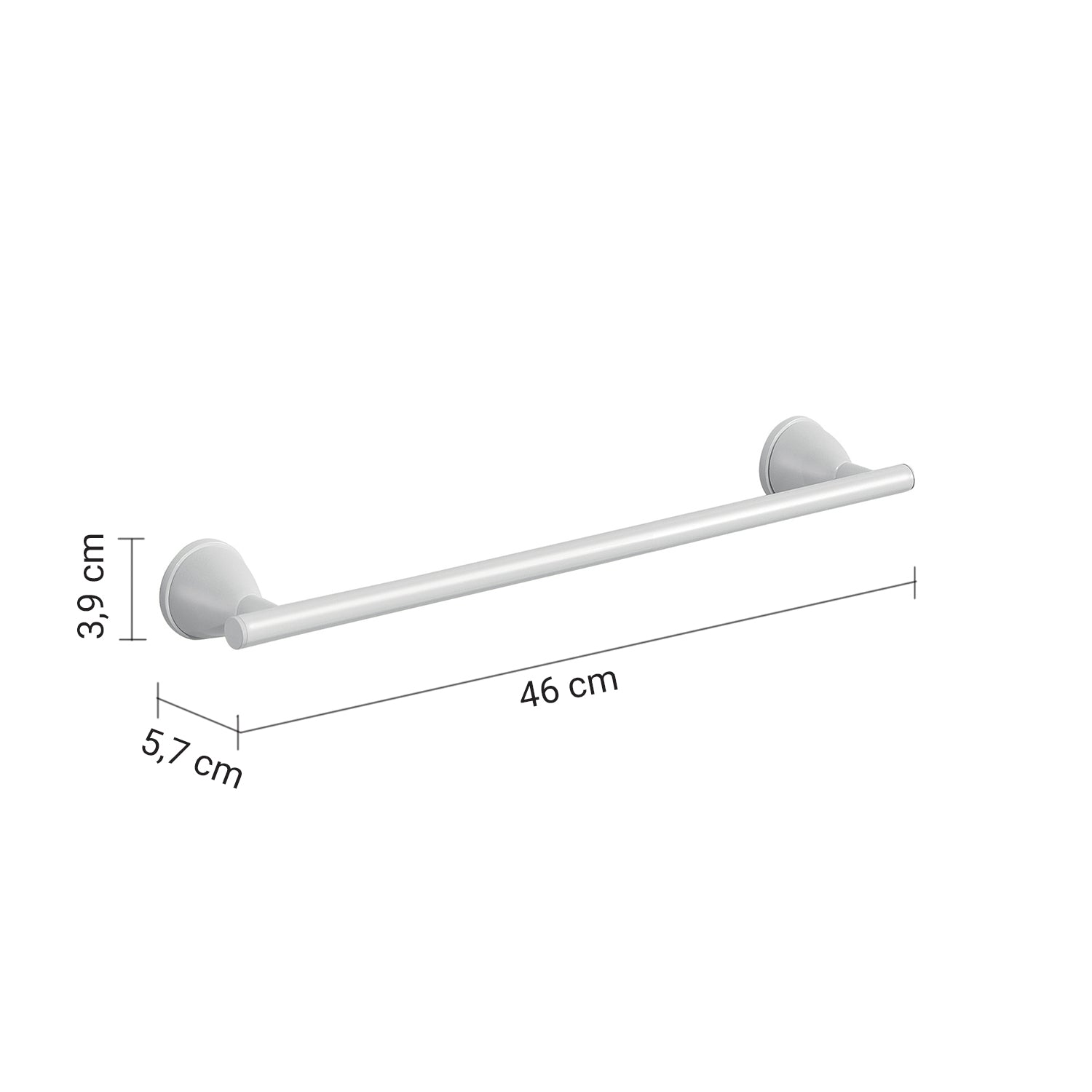 Porta asciugamani 45 cm in Acciaio Inox Genziana di Gedy - Bianco by CeramicStore | Lo specialista del tuo bagno
