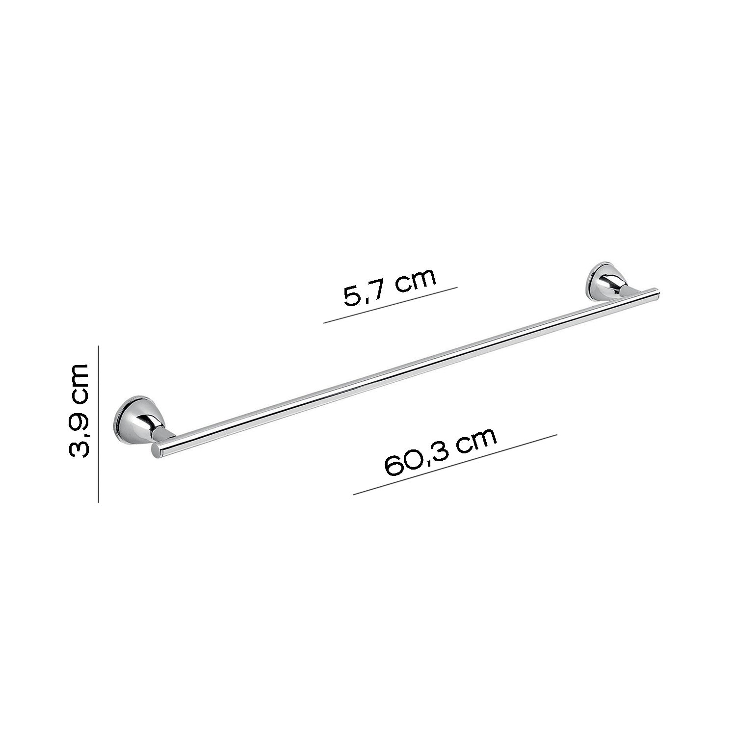 Porta asciugamani 60 cm in Acciaio Inox Genziana di Gedy - Cromato by CeramicStore | Lo specialista del tuo bagno