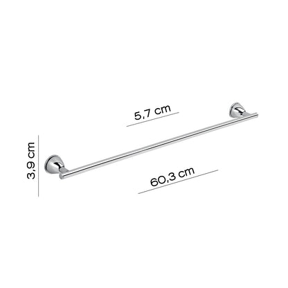 Porta asciugamani 60 cm in Acciaio Inox Genziana di Gedy - Cromato by CeramicStore | Lo specialista del tuo bagno