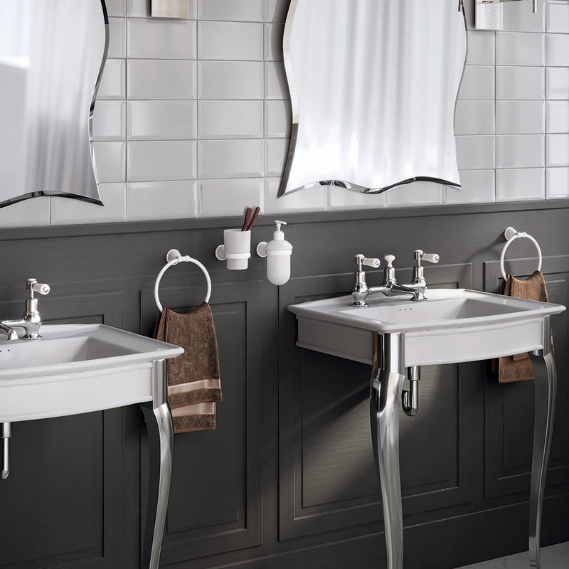 Porta asciugamani ad anello in Acciaio Inox Genziana di Gedy - Bianco by CeramicStore | Lo specialista del tuo bagno